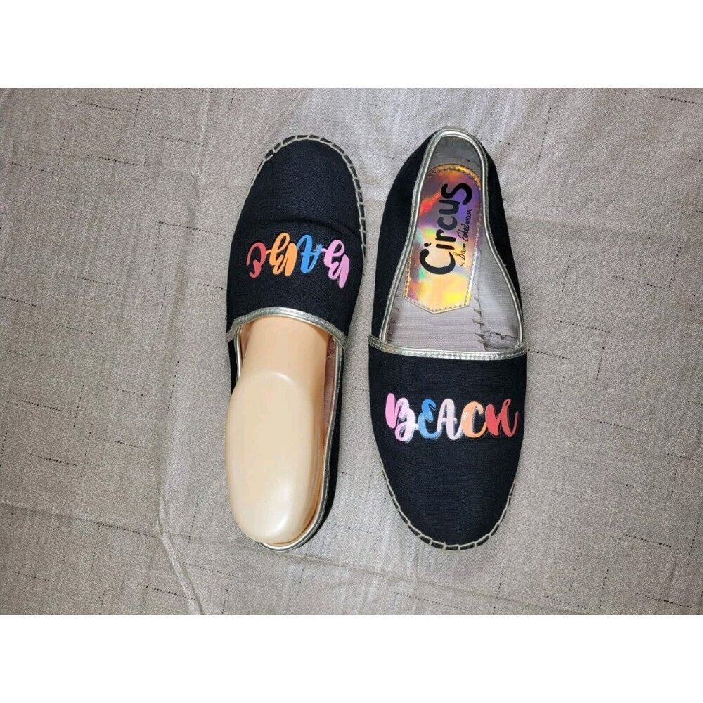 Circus by Sam Edelman Women's Size 8 Beach Babe Espadrille Black Slip On 219